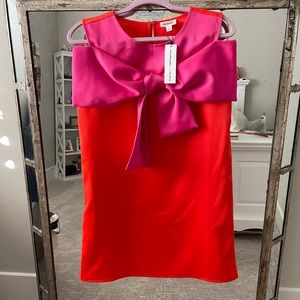 Bow-Front Sleeveless Shift Dress